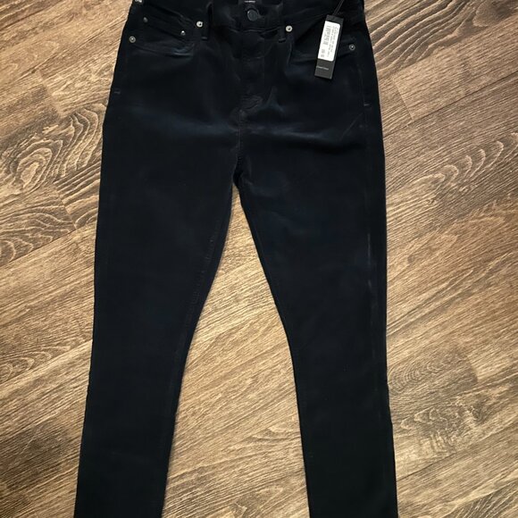 Citizens of Humanity Navy Dark Blue Rocket Crop High Rise Velvet Pants Size 27 - Picture 3 of 5
